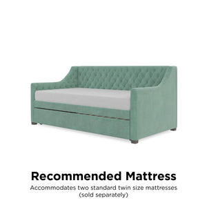 Max & Finn Ambrosia Upholstered Daybed and Trundle - Teal - Twin