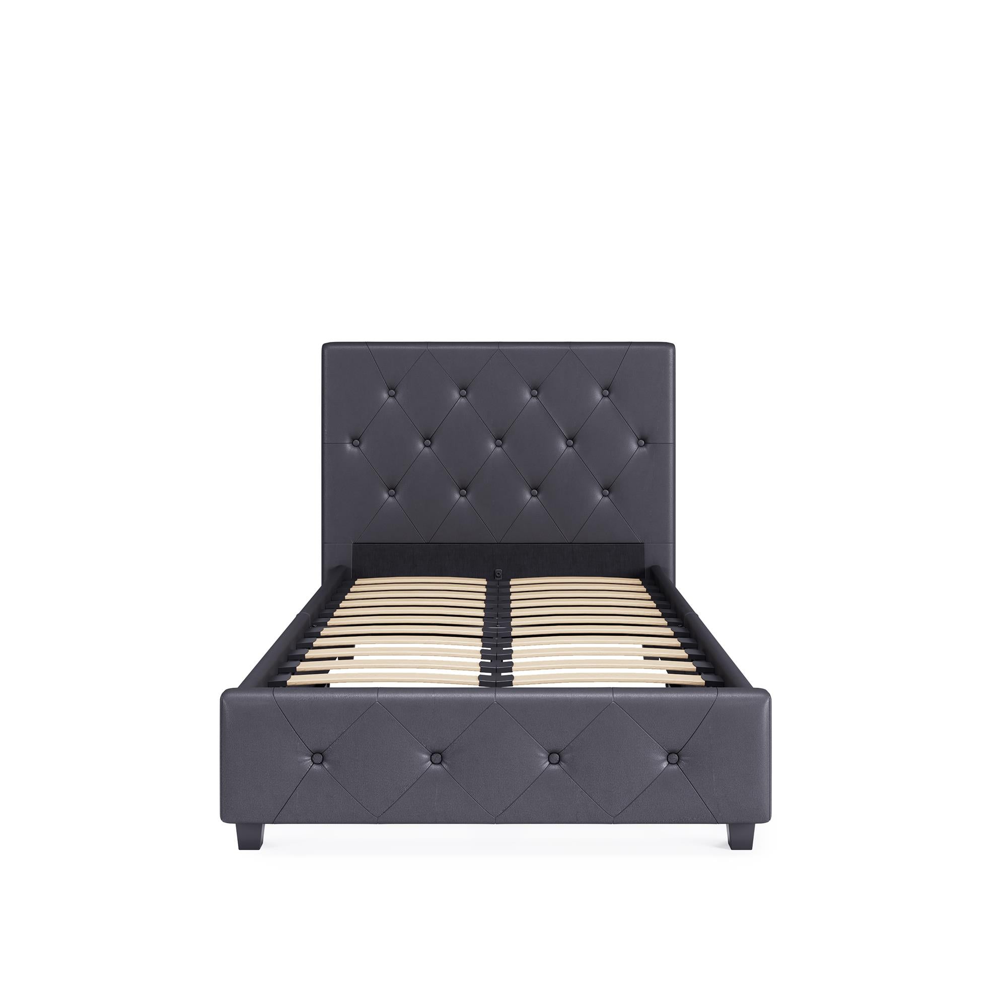 DHP Dakota Upholstered Bed Frame - Gray - Twin