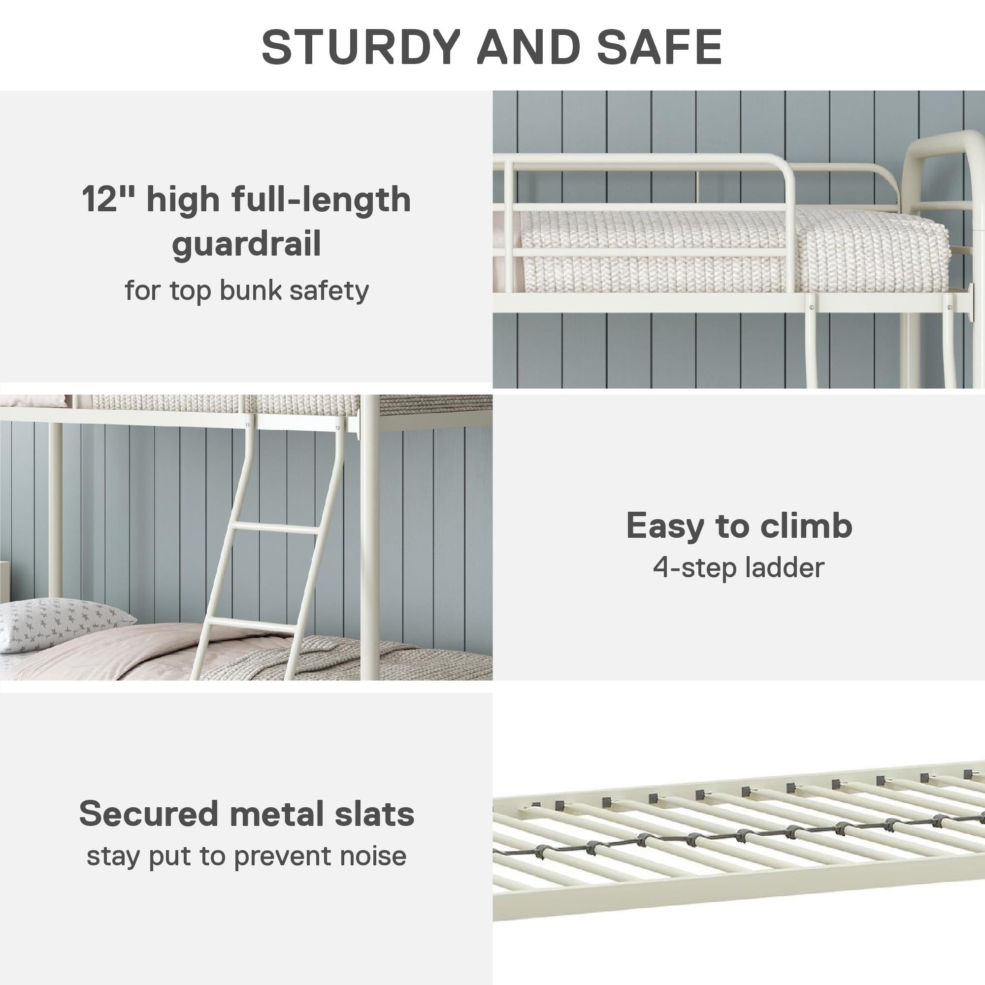 DHP Dusty Kids' Bunk Bed - White - Twin-Over-Twin