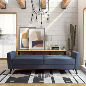 DHP Parker Futon Sofa Bed with Storage - Blue