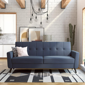 DHP Parker Futon Sofa Bed with Storage - Blue