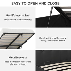 DHP Cambridge Upholstered Bed with Storage - Black - Queen