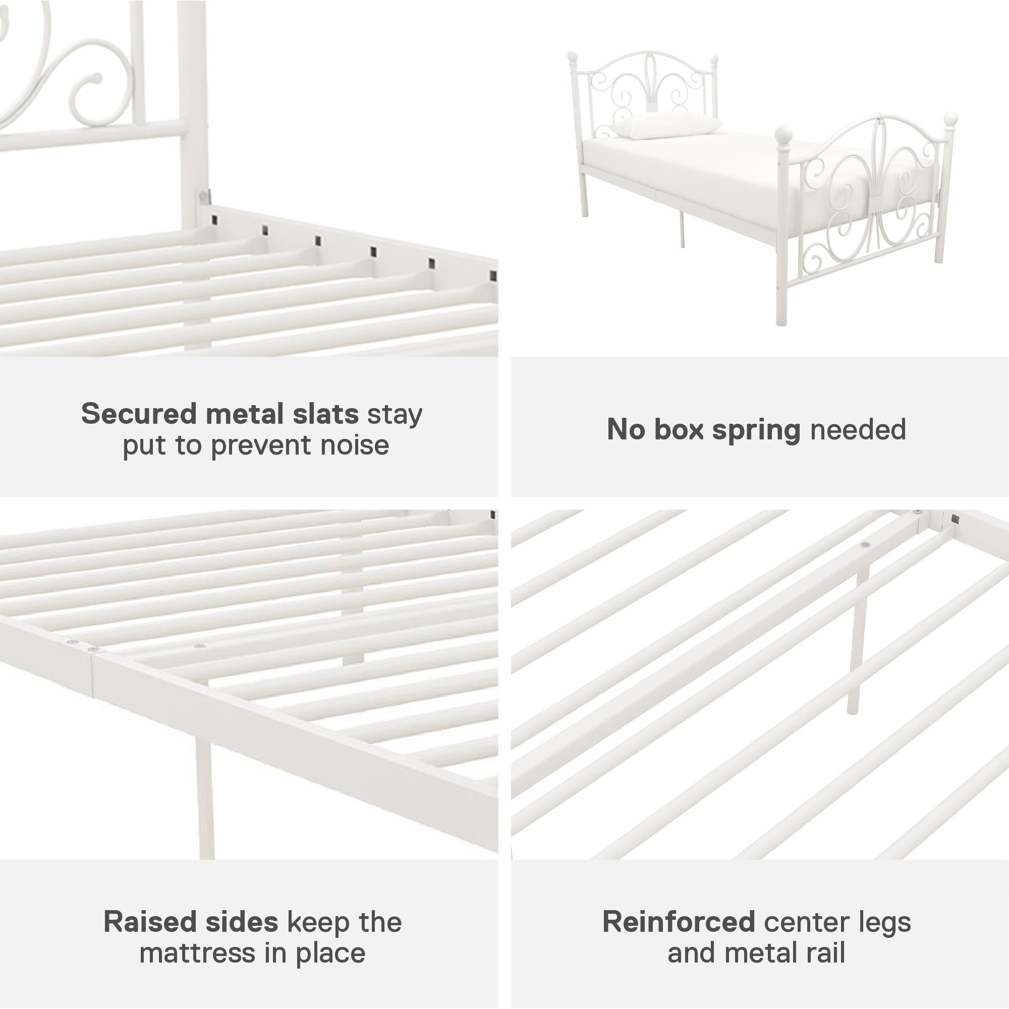 DHP Bombay Metal Bed Frame - White - Twin