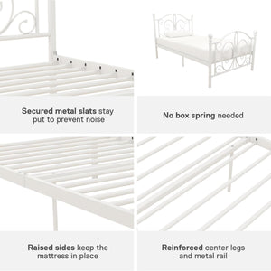 DHP Bombay Metal Bed Frame - White - Twin