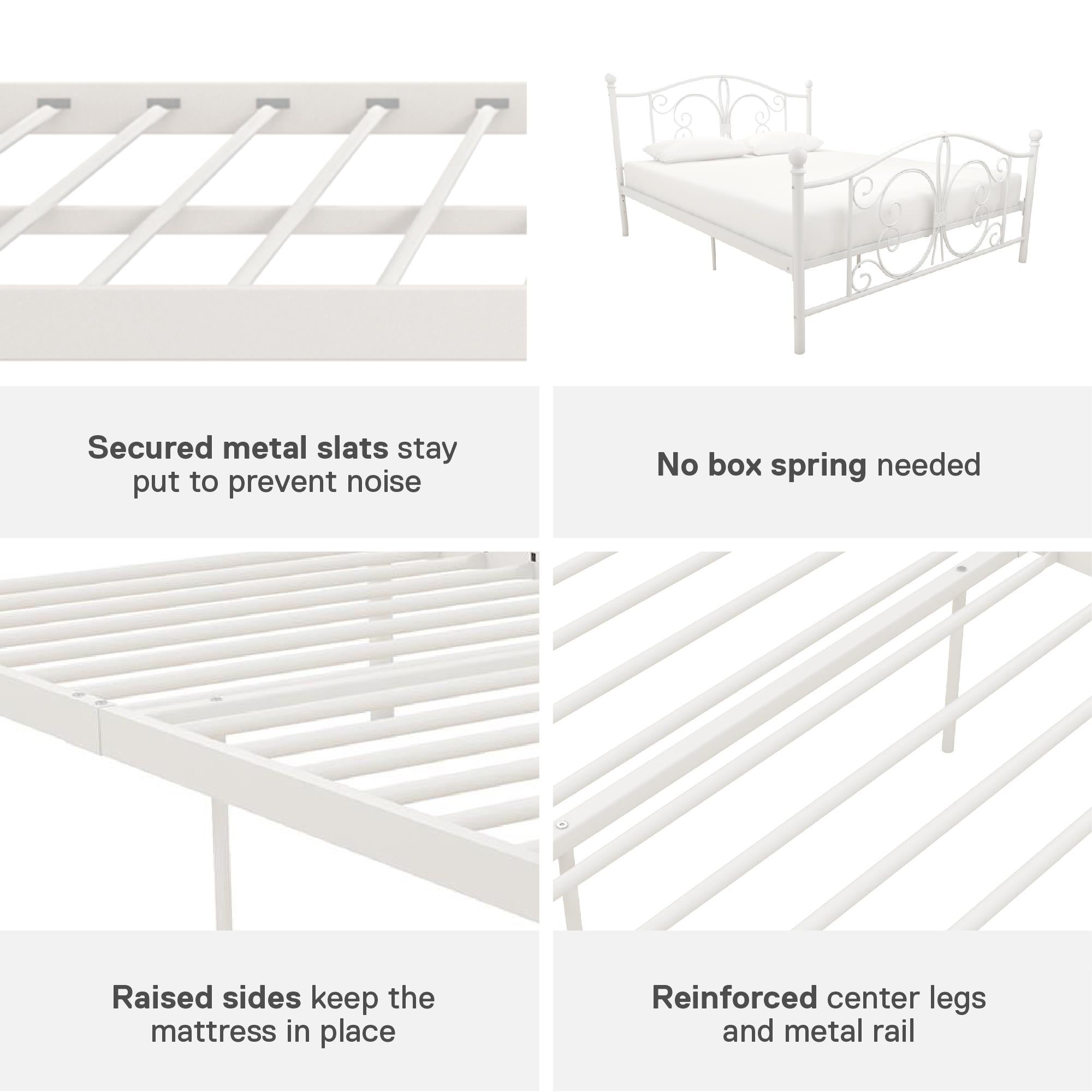 DHP Bombay Metal Bed Frame - White - Queen
