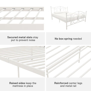 DHP Bombay Metal Bed Frame - White - Queen