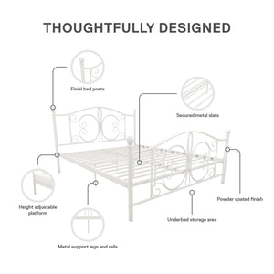DHP Bombay Metal Bed Frame - White - Full