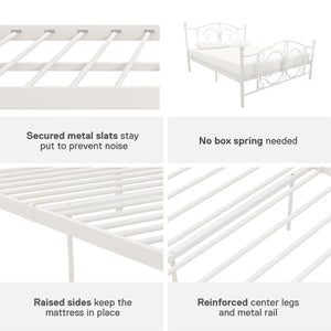 DHP Bombay Metal Bed Frame - White - Full