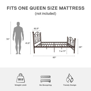 DHP Bombay Metal Bed Frame - Bronze - Queen
