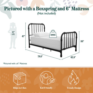 Max & Finn Wren Metal Bed - Black - Twin