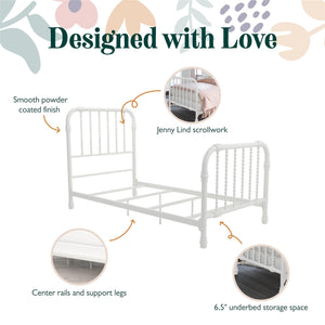 Max & Finn Wren Metal Bed - White - Twin