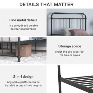 DHP Wallace Metal Bed Frame - Black - Twin