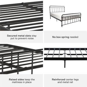 DHP Wallace Metal Bed Frame - Black - Queen
