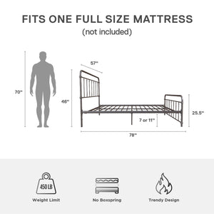DHP Wallace Metal Bed Frame - Bronze - Full