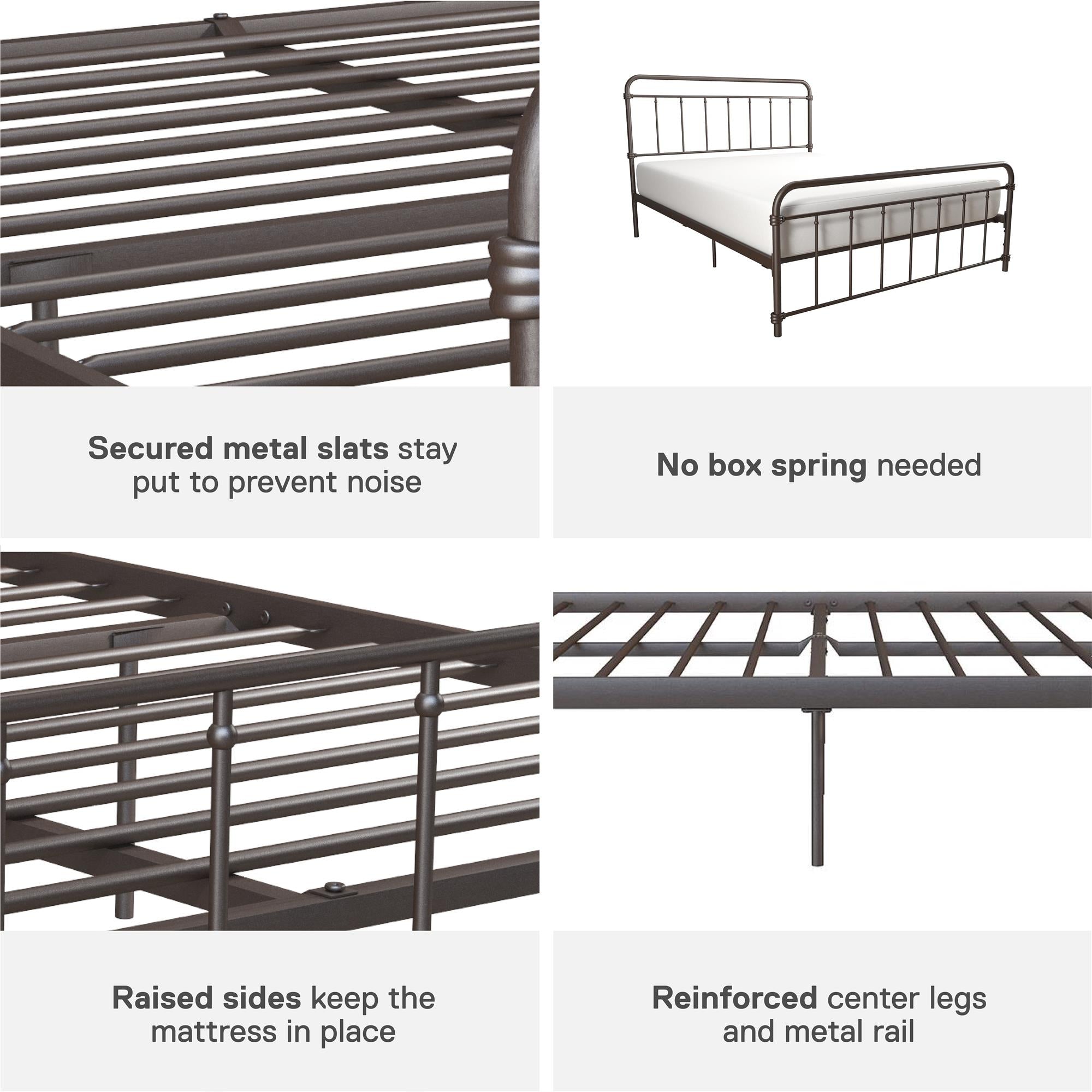 DHP Wallace Metal Bed Frame - Bronze - Full