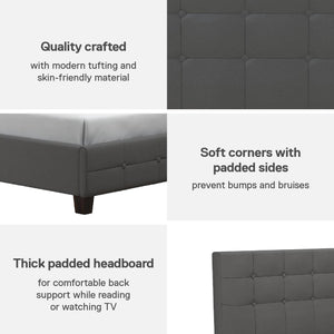 DHP Rose Upholstered Bed Frame - Gray - Twin