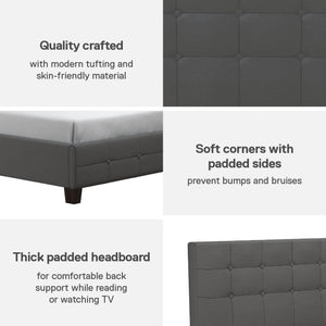 DHP Rose Upholstered Bed Frame - Gray - Queen
