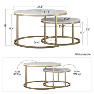 CosmoLiving Amelia Nesting Coffee Tables - Terrazzo