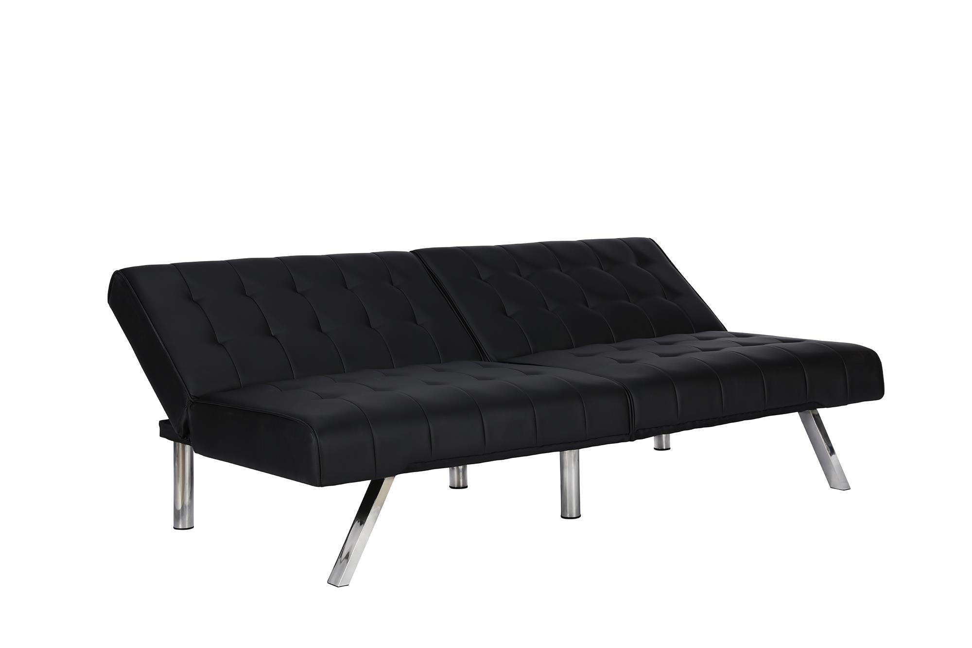 DHP Emily Armless Futon Sofa Bed - Black