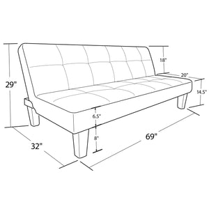 DHP Aria Futon Sofa Bed - White