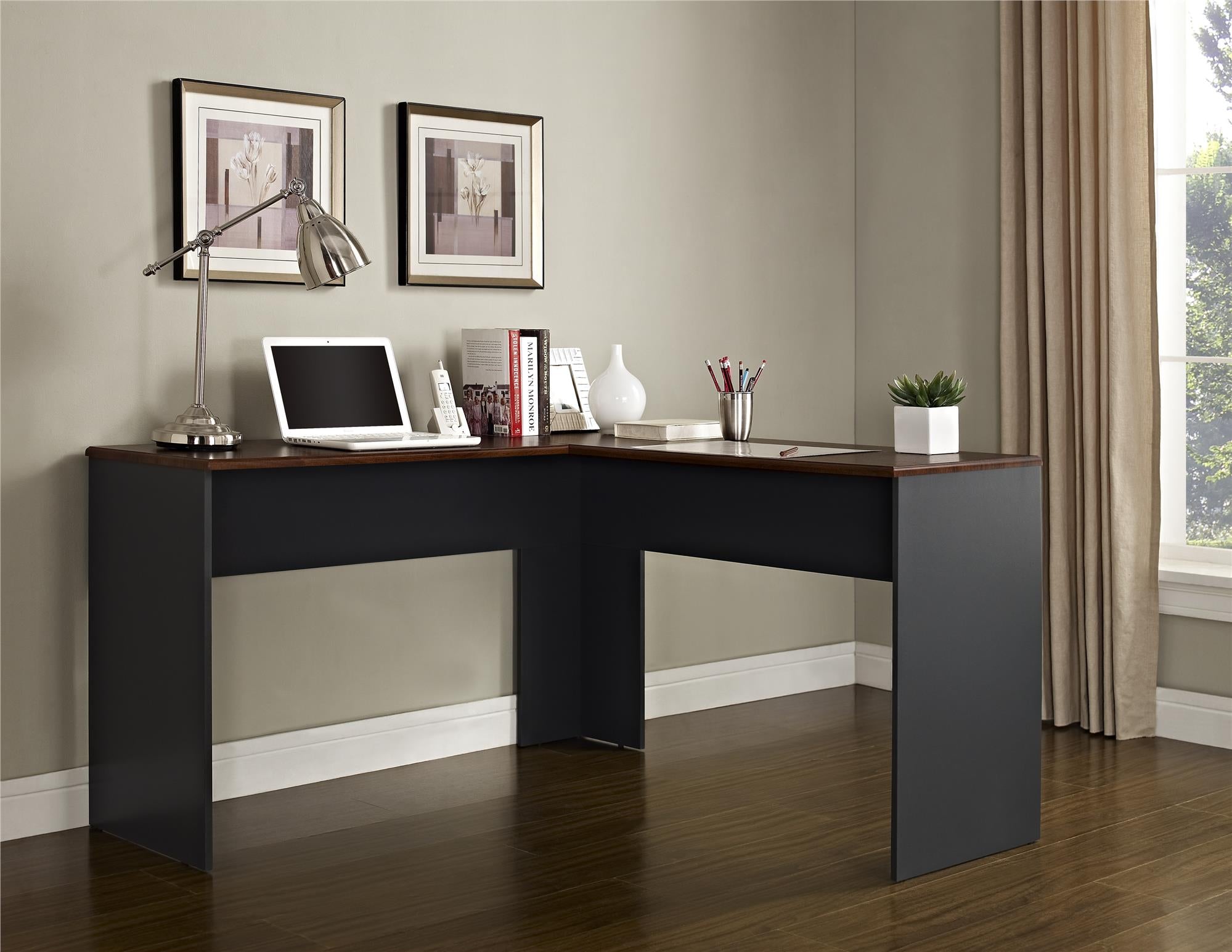 Ameriwood Home The Works L Desk - Cherry