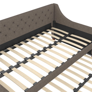 Novogratz Her Majesty Daybed and Trundle - Grey Linen - Twin