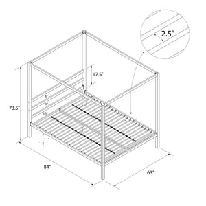 DHP Modern Metal Canopy Bed - Gray - Queen