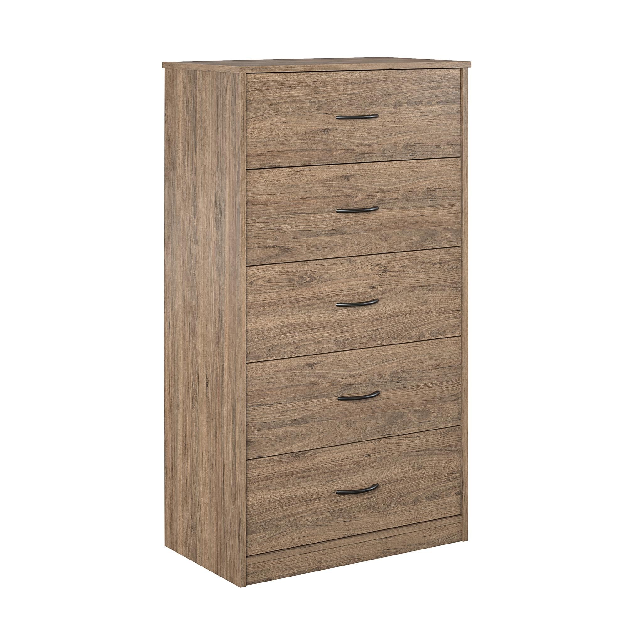 Ameriwood Home Emery 5 Drawer Dresser - Rustic Oak - 5 Drawer