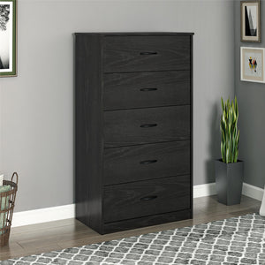 Ameriwood Home Emery 5 Drawer Dresser - Black Oak - 5 Drawer
