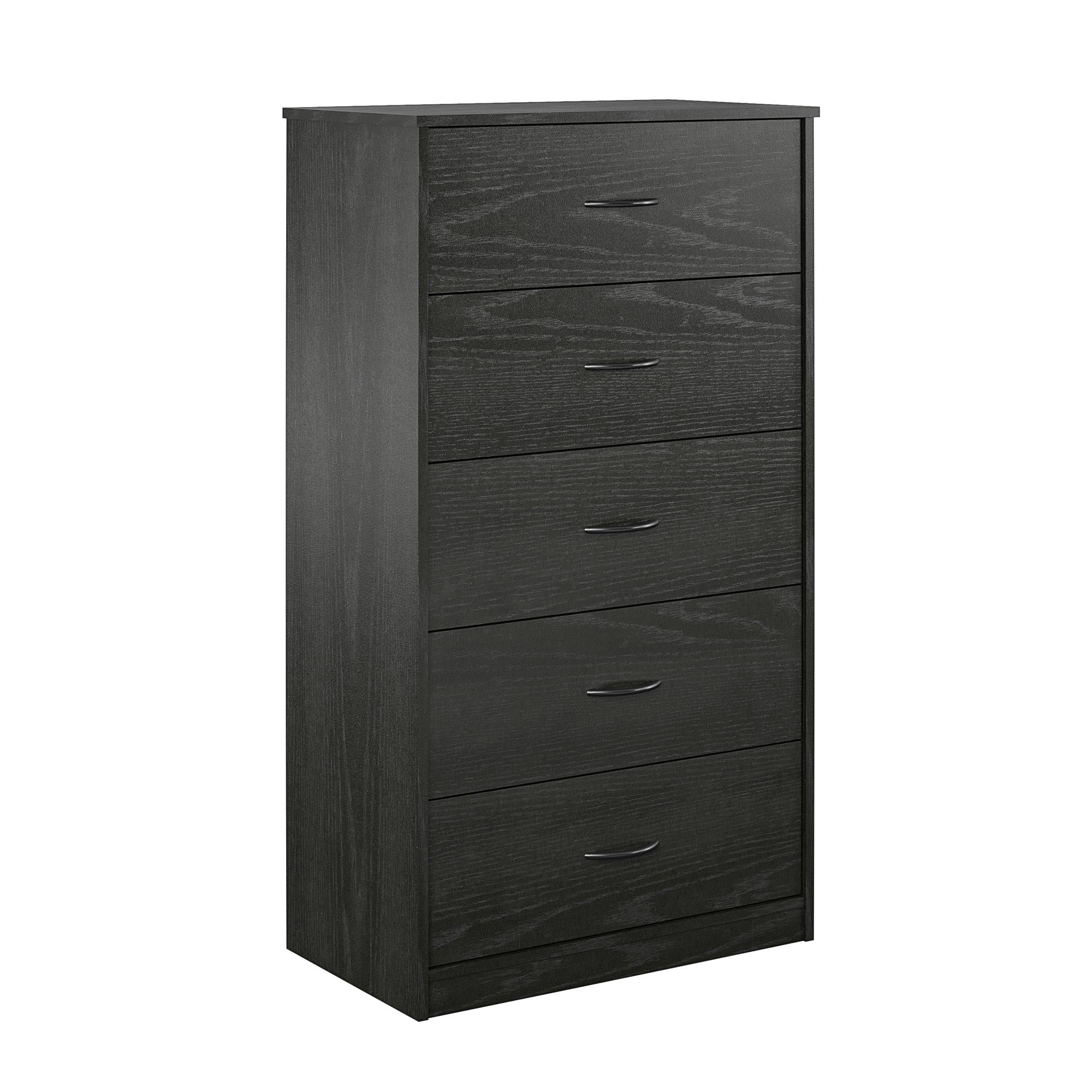 Ameriwood Home Emery 5 Drawer Dresser - Black Oak - 5 Drawer
