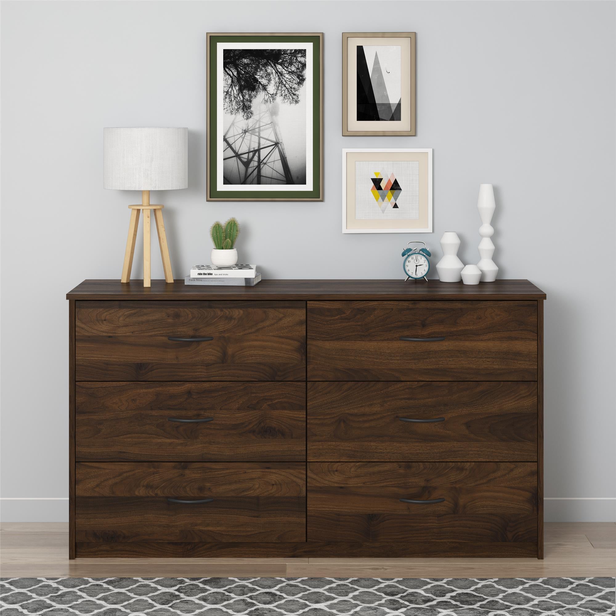 Ameriwood Home Emery 6 Drawer Dresser - Florence Walnut
