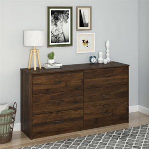 Ameriwood Home Emery 6 Drawer Dresser - Florence Walnut