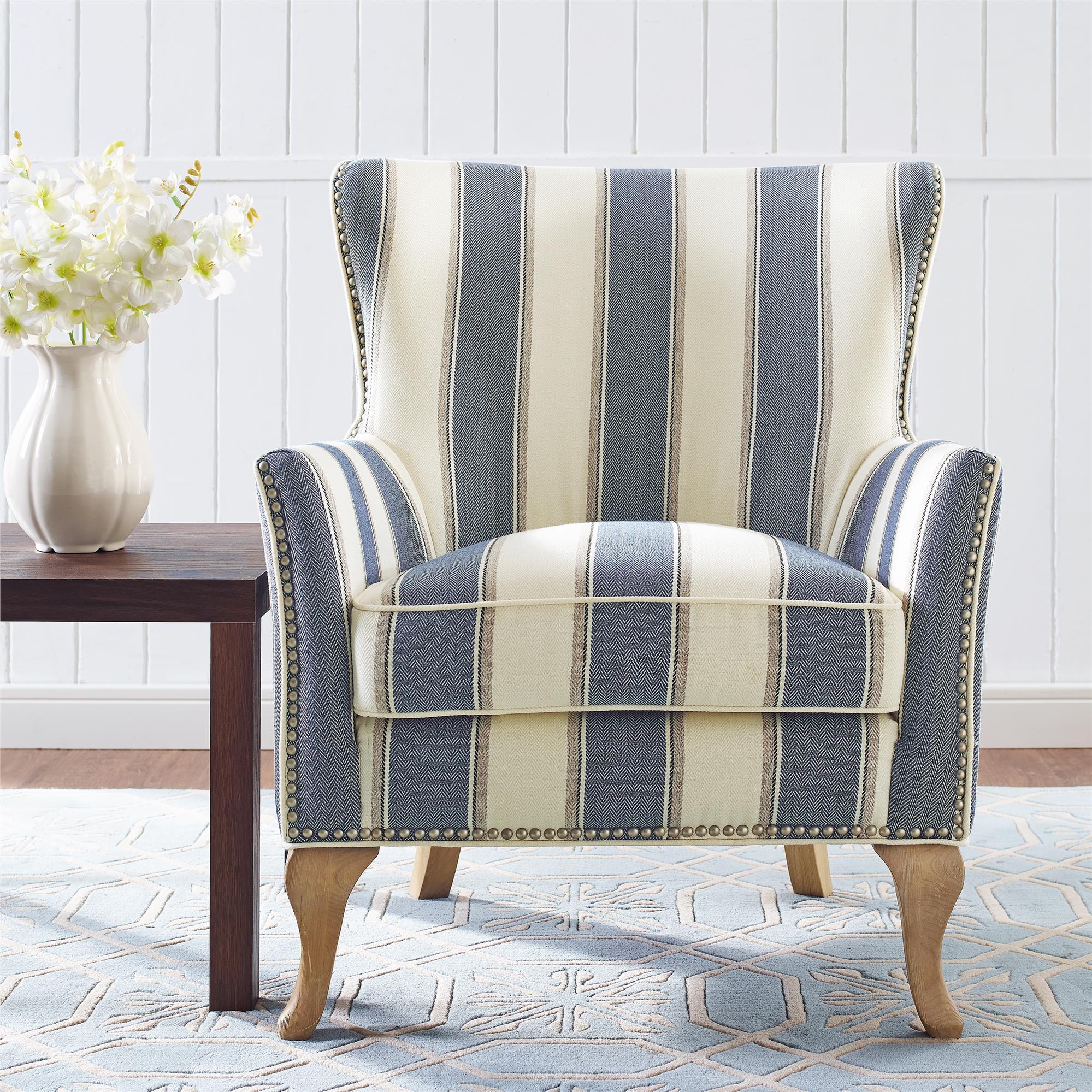 DHP Reva Accent Chair - Blue Stripe