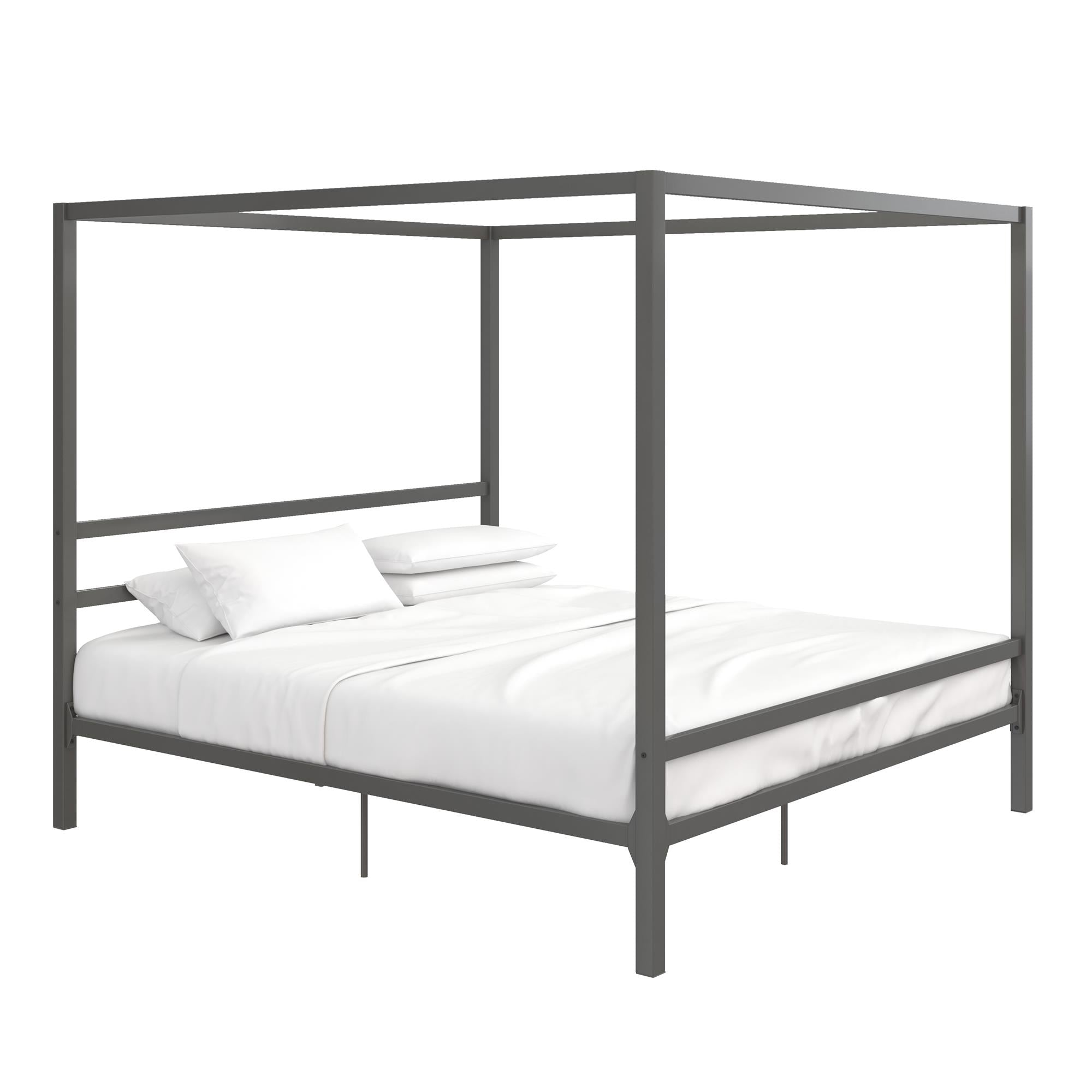 DHP Modern Metal Canopy Bed - Gray - King