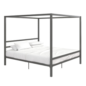 DHP Modern Metal Canopy Bed - Gray - King