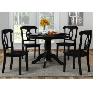 DHP Aubrey 5-Piece Traditional Pedestal Dining Set - Black