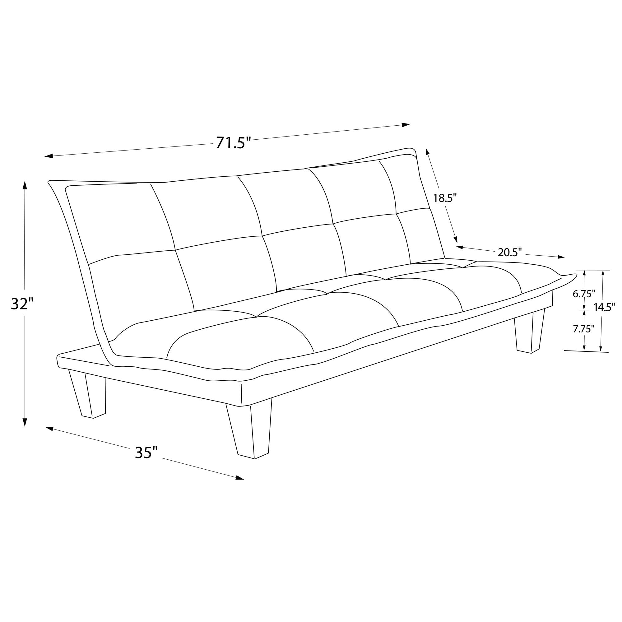 DHP Lodge Futon Sofa Bed - Dark Gray