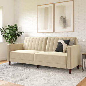 DHP Pin Tufted Futon Sofa Bed - Tan