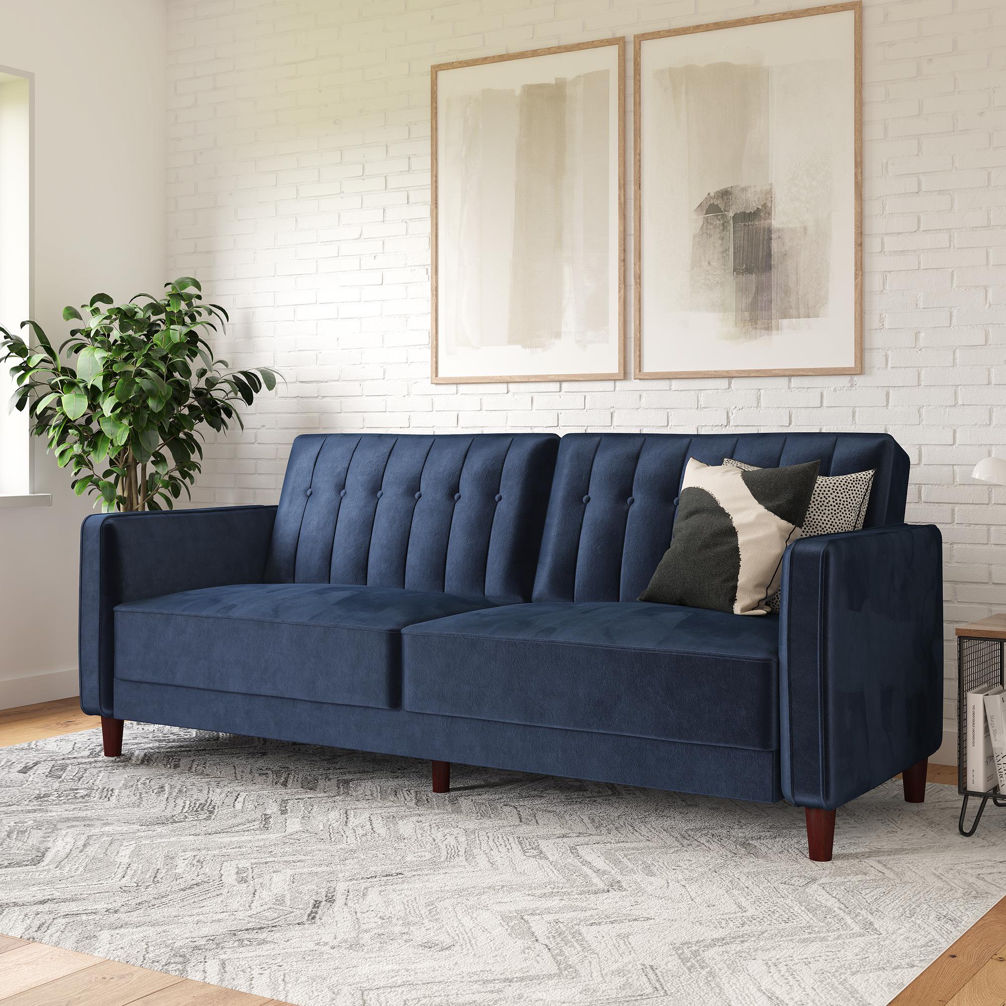 DHP Pin Tufted Futon Sofa Bed - Blue
