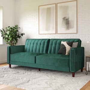 DHP Pin Tufted Futon Sofa Bed - Green