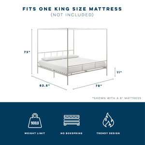 Novogratz Marion Canopy Bed - White - King