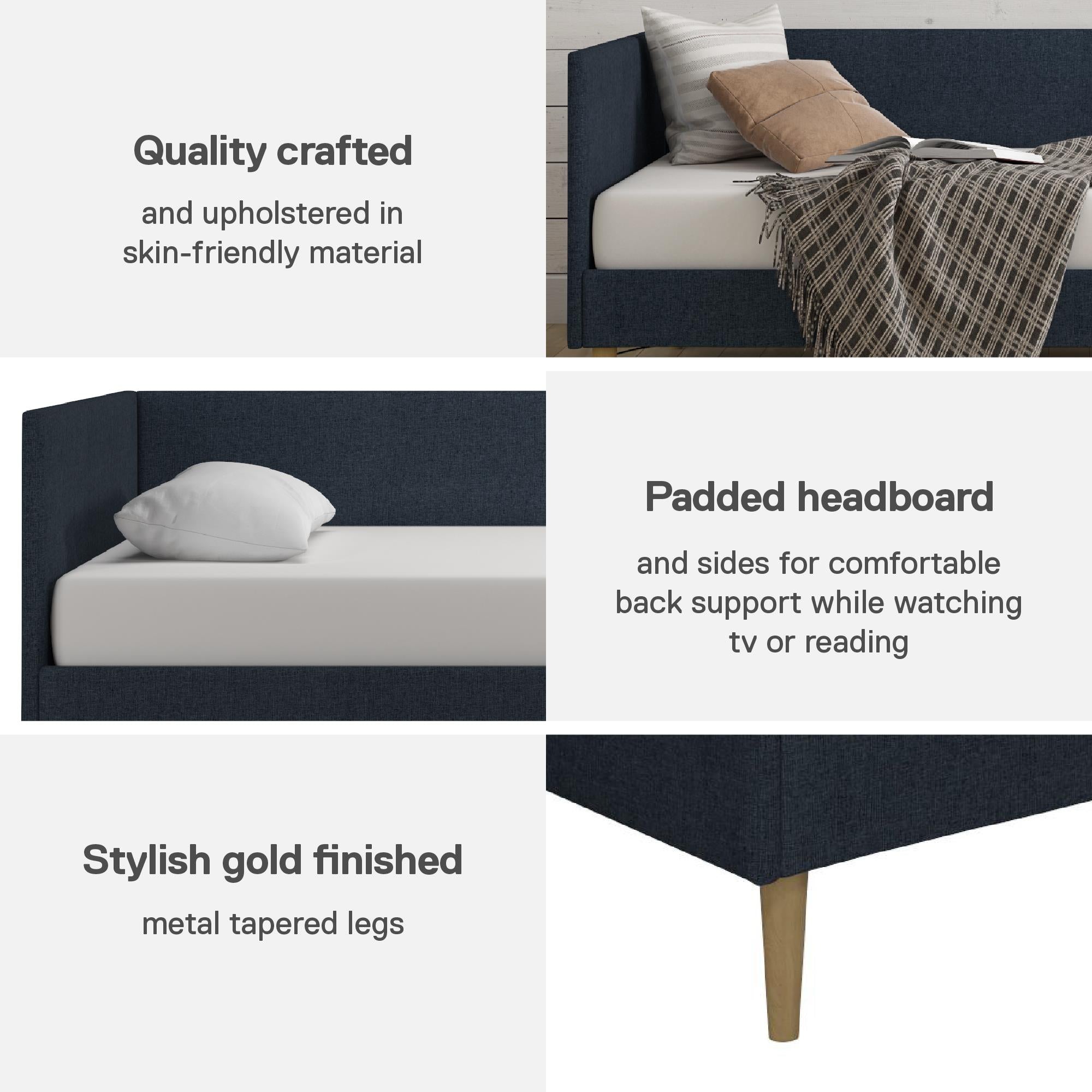 DHP Franklin Mid Century Daybed - Blue Linen - Twin