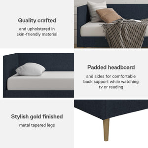 DHP Franklin Mid Century Daybed - Blue Linen - Twin