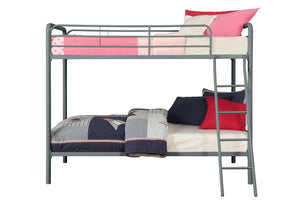 DHP Dusty Kids' Bunk Bed - Silver - Twin-Over-Twin
