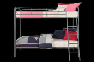 DHP Dusty Kids' Bunk Bed - Silver - Twin-Over-Twin