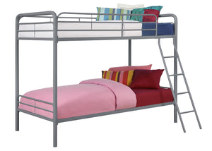 DHP Dusty Kids' Bunk Bed - Silver - Twin-Over-Twin