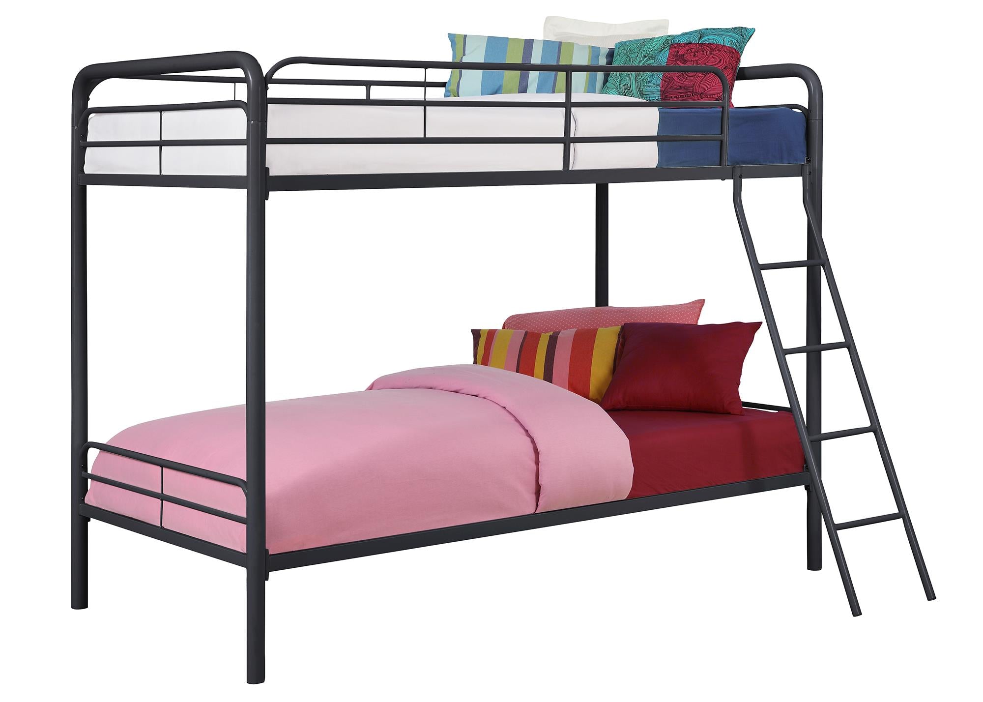 DHP Dusty Kids' Bunk Bed - Black - Twin-Over-Twin