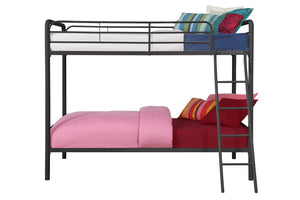 DHP Dusty Kids' Bunk Bed - Black - Twin-Over-Twin