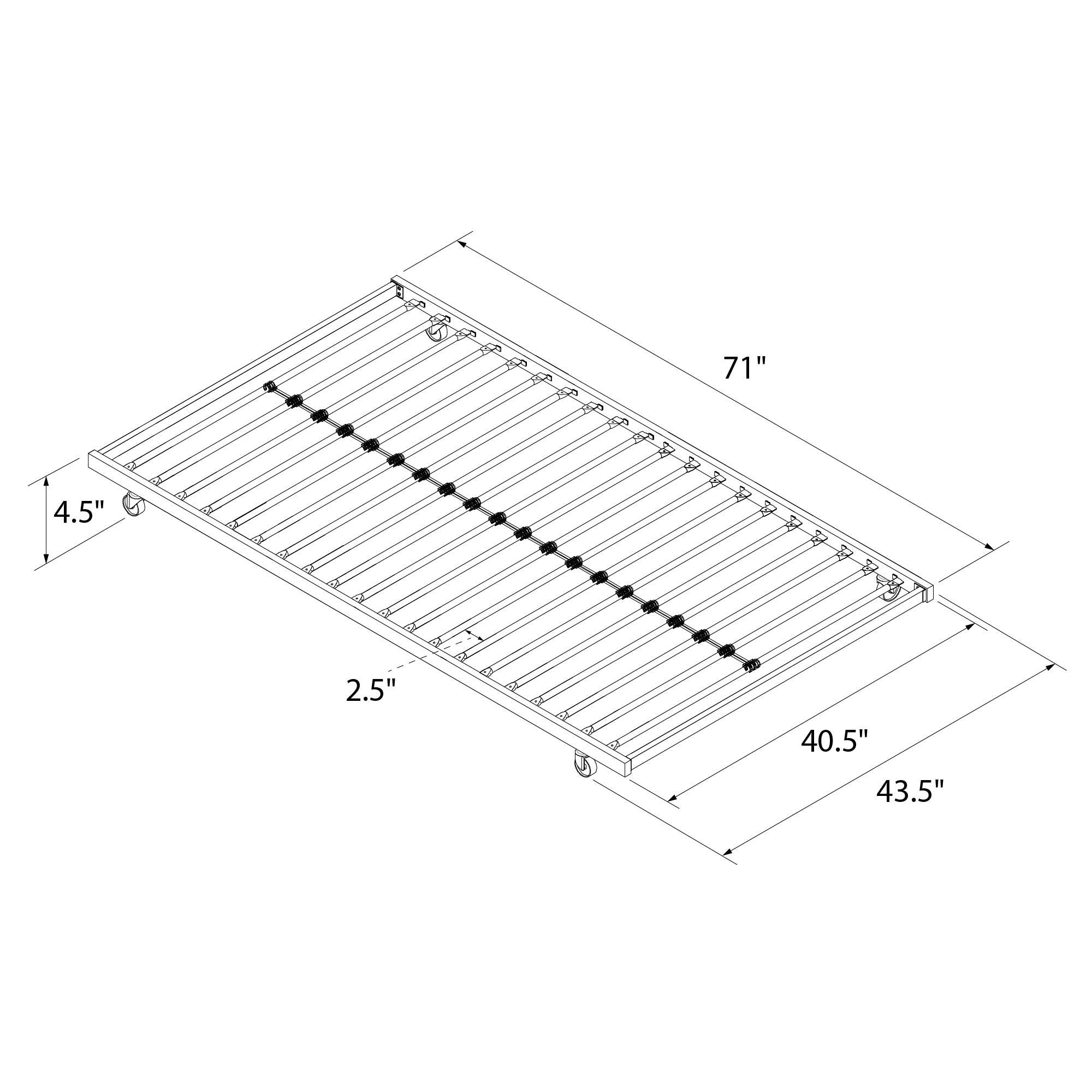 DHP Universal Trundle for Daybeds - Black - Twin