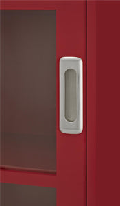 Ameriwood Home Aaron Lane Bookcase with Sliding Glass Doors - Red
